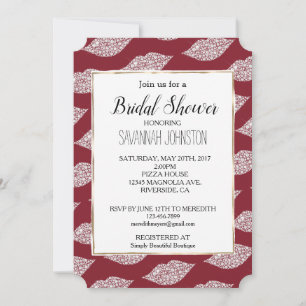 Red Glam Diamond Lips Invitation
