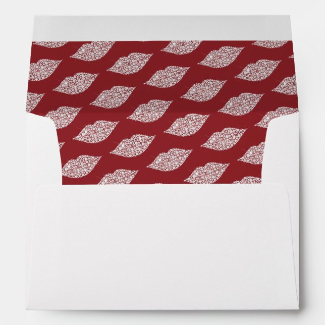 Red Glam White Diamond Lips Envelope (Back (Bottom))