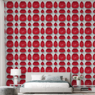 Red Glass Clock Paperweight Wallpaper