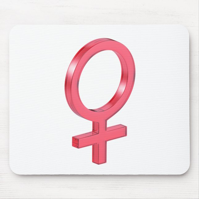 Red glass female gender sign mouse pad (Front)