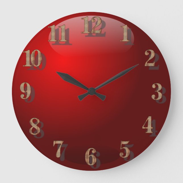Red Glass Large Clock (Front)
