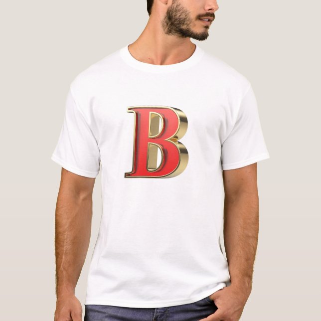 Red glass letter B T-Shirt (Front)