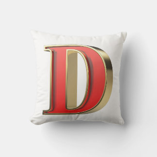Red glass letter D Cushion