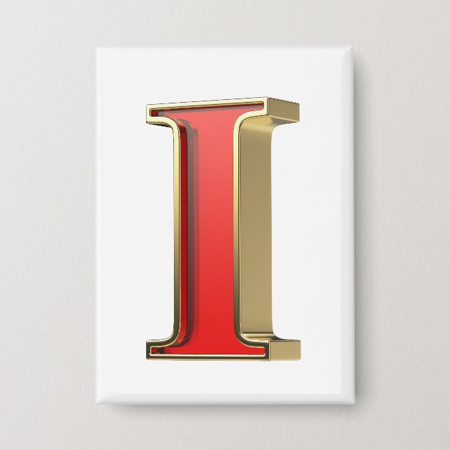 Red glass letter I (Front)