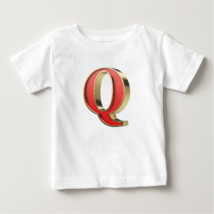 Red glass letter Q Baby T-Shirt