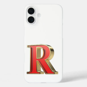Red glass letter R iPhone 16 Plus Case