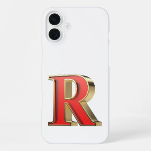 Red glass letter R iPhone 16 Plus Case