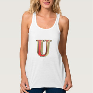 Red glass letter U Singlet