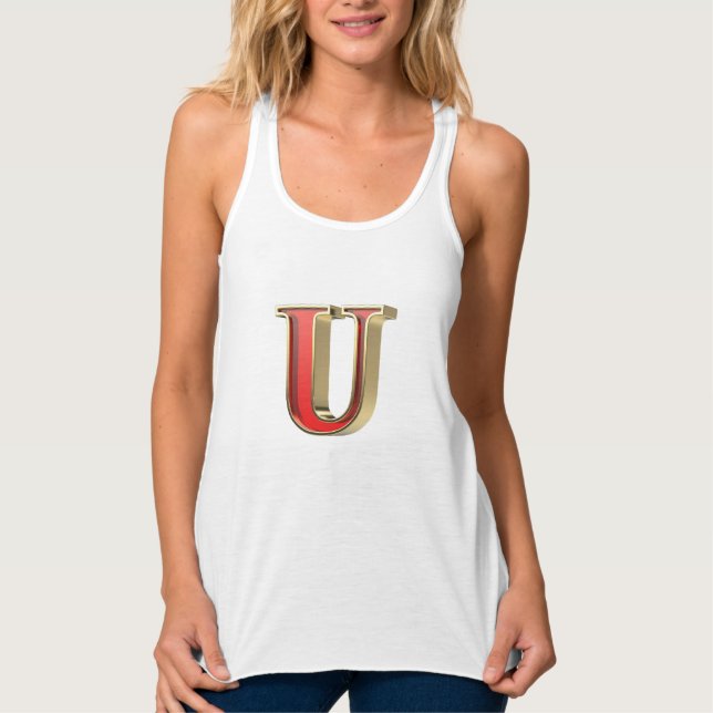 Red glass letter U  Singlet (Front)