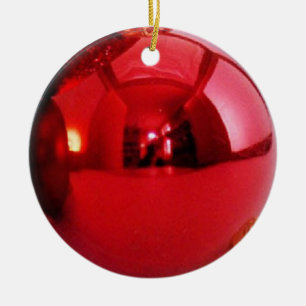 Red Glitter Adorable Holiday Ceramic Tree Decoration