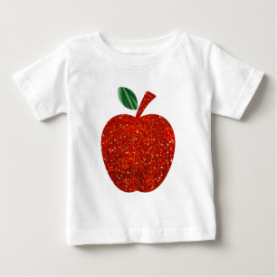 Red Glitter Apple Baby T-Shirt