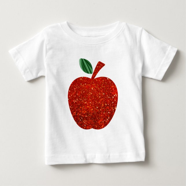 Red Glitter Apple Baby T-Shirt (Front)