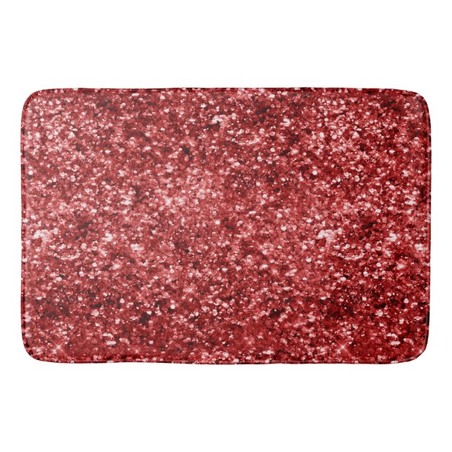 Red Glitter  Bath Mat (Front)