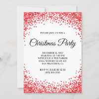 Red Glitter Border White Christmas Party