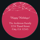 Red & Glitter Christmas Holiday Address Labels<br><div class="desc">Red & Glitter Christmas Holiday Address Labels. Customise with any text for address labels,  party favours and more!</div>