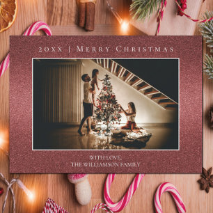 Red Glitter Christmas Photo Card