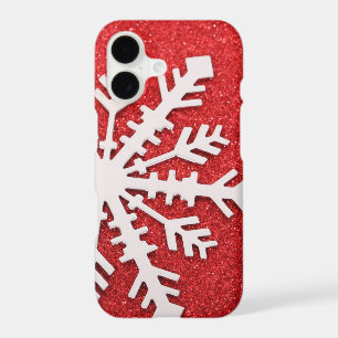 Red Glitter Christmas Sparkles Snowflake