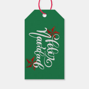 Red Glitter Christmas Star Gift Tags