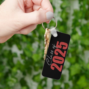 Red Glitter Class of 2025 Key Ring