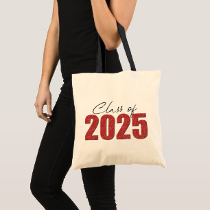 Red Glitter Class of 2025 Tote Bag