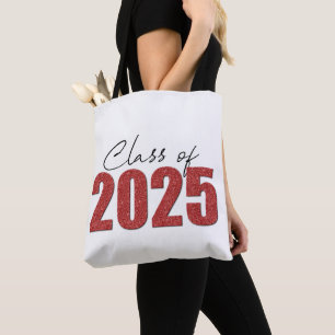 Red Glitter Class of 2025 Tote Bag