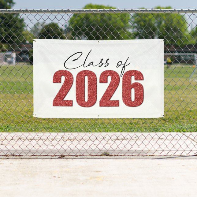 Red Glitter Class of 2026 Banner (Insitu)