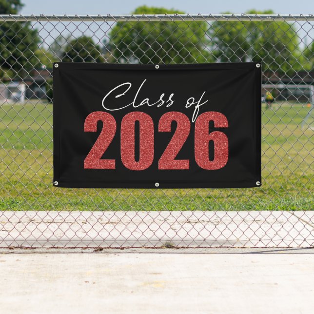 Red Glitter Class of 2026 Banner (Insitu)