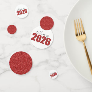 Red Glitter Class of 2026 Confetti