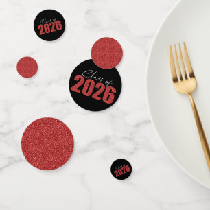 Red Glitter Class of 2026 Confetti