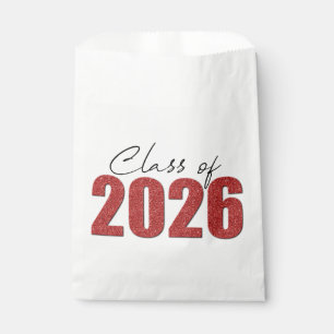 Red Glitter Class of 2026 Favour Bags