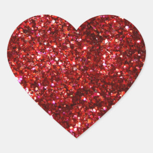 Red Glitter Effect Heart Sticker