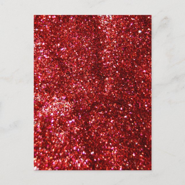 Red Glitter Effect Postcard (Front)