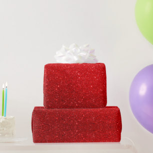 Red glitter effect wrapping paper for Christmas