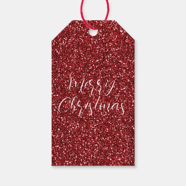 Red Glitter Glitz   Gift Tags (Front)