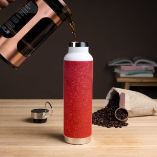 Red Glitter Gradient Stainless Steel Bottle
