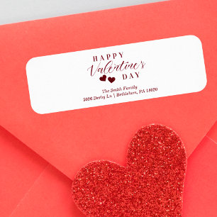Red Glitter Happy Valentine's Day Hearts