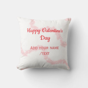 Red glitter lines happy Valentine's day spiral nam Cushion
