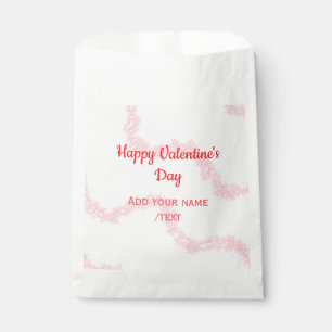Red glitter lines happy Valentine's day spiral nam Favour Bags