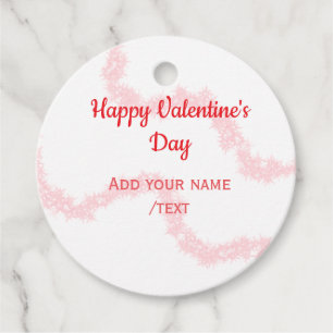 Red glitter lines happy Valentine's day spiral nam Favour Tags
