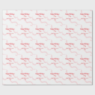 Red glitter lines happy Valentine's day spiral nam Wrapping Paper