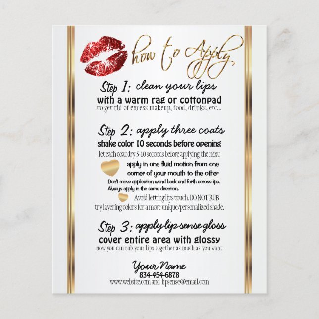 Red Glitter Lip Instructions 2 Flyer (Front)