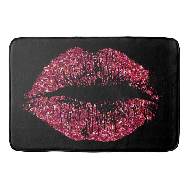 Red Glitter Lips #2 Bath Mat (Front)