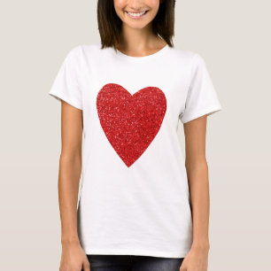 Red glitter love heart T-Shirt