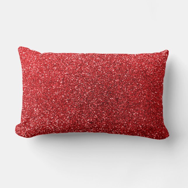Red glitter lumbar cushion (Front)