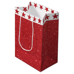 Red glitter medium gift bag