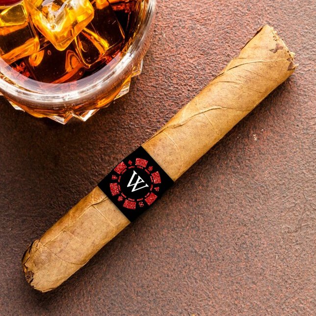 Red Glitter Monogram Poker Chip Casino Cigar (Creator Uploaded)