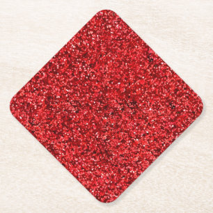 Red Glitter Paper Coaster