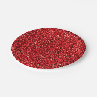 Red Glitter Party Plates
