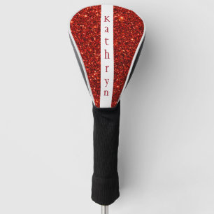 Red Glitter Personalized Name Golf Head Cover