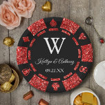 Red Glitter Poker Chip Casino Wedding Party Paper Plate<br><div class="desc">Celebrate in style with these trendy poker chip paper plates. The design is easy to personalise with your own wording and your family and friends will be thrilled when they see these fabulous party plates.</div>